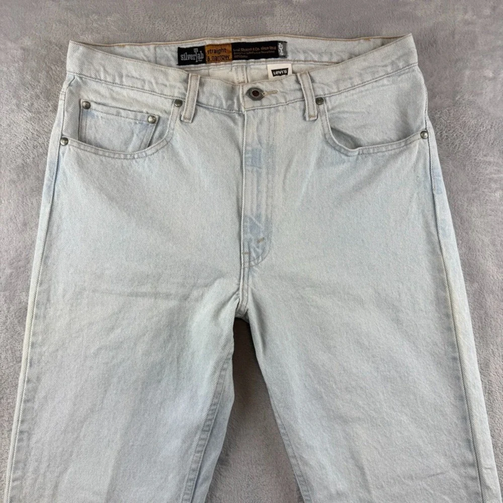 Vintage Levis Silvertab Jeans Mens 34x30 Blue Straight Narrow Light Wash Denim